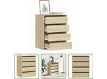 The Living Store Cassettiera Rovere Sonoma 60X41X76 Cm Materiale In Legno