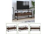 The Living Store Mobile Tv Con Piano In Vetro Rovere Marrone 98X35X51 Cm Materiale In Legno