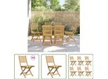 The Living Store Sedie Da Giardino 6 Pz. Pieghevoli 43X54X88 Cm Bambù