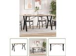 The Living Store Tavolo Da Pranzo Con Struttura A Y 160X80X75,5 Cm In Pino Massiccio E Ghisa