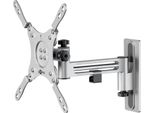 Goobay 71988 Supporto A Parete Per Tv Caravan Fullmotion (M), Argento - Supporto Per Televisori Da 13 A 43 Pollici (33 - 109 Cm), Max. 15 Kg, Completamente Mobile: Orientabile, Inclinabile, Fino A 2