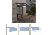 The Living Store Tenda Da Sole Manuale A Scomparsa Con Tenda A Rullo E Led 3,5X2,5 M Blu Bianco