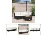 The Living Store Divano Da Giardino Con Cuscini A 3 Posti In Poly Rattan Nero