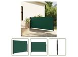 The Living Store Tenda Laterale Estensibile Verde Scuro 140X300 Cm