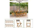 The Living Store Sedie Da Giardino 8 Pz. Pieghevoli In Legno Massiccio Di Acacia Grigio