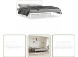 The Living Store Struttura Letto Con Testiera In Metallo Bianco 200X200 Cm