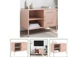The Living Store Mobile Tv Rosa 68X39X50,5 Cm In Acciaio