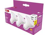 Emos Faretto Led Confezione Da 3, MR16 Con Base GU10, 7W In Sostituzione Di 60W, Luminosità 806 Lm, Bianco Neutro 4000 K, Durata 30000 H, Bianco, ZQ8E43.3