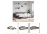 The Living Store Letto Allungabile Con Cassetti Taupe 80X200 Cm Tessuto