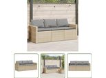 The Living Store Divano Da Giardino Con Cuscini A 3 Posti In Poly Rattan Beige