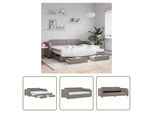 The Living Store Letto Allungabile Con Cassetti Taupe 80X200 Cm Tessuto