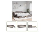 The Living Store Letto Allungabile Con Cassetti Taupe 90X200 Cm Tessuto