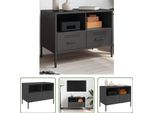 The Living Store Mobile Tv Nero 68X39X50,5 Cm Acciaio Laminato A Freddo