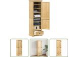 The Living Store Armadio 55X38X170 Cm In Legno Di Pino Massiccio