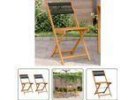 The Living Store Sedie Da Bistrot 2 Pezzi Nere In Legno Massiccio Di Acacia E Corda