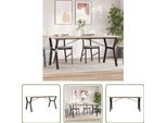 The Living Store Tavolo Da Pranzo Con Struttura A Y 180X90X75 Cm In Pino Massiccio E Ghisa