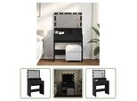 The Living Store Comodino Con Illuminazione A Led Nero 80X41X134,5 Cm