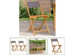 The Living Store Sedie Da Bistrot 2 Pz. Legno Massiccio Di Acacia Antracite E Tessuto