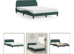 The Living Store Letto Con Materasso In Velluto Verde Scuro 120X200 Cm
