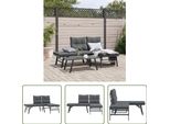 The Living Store Panche Da Giardino Con Cuscini 2 Pezzi In Acciaio Verniciato A Polvere Nero