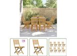 The Living Store Sedie Da Giardino 8 Pz. Pieghevoli 43X54X88 Cm Bambù