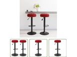 The Living Store Sgabello Da Bar 2 Pz. Velluto Rosso Vino