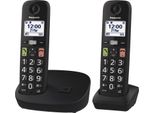 Panasonic KX-TGU112EXB Telefono Cordless Nero Tasti Grandi Compatibile Apparecchi Acustici