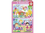 Educa Puzzle Unicorni E Fate 2X48 Pezzi