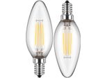 Blulaxa Led-Filamento-Lampada, C35, Eek: F, E14, 4,5 W, 470 Lm, 4000 K, 2 StüCk