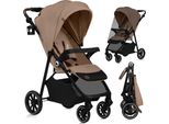 Lionelo Emma One Passeggino Fino A 22 Kg Ruote 360 Girevoli Pieghevole Con Una Sola Mano Schienale E Poggiapiedi Regolabili Cappottina Xxl UPF50+ Beige
