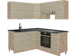 Vicco Cucina Angolare Completa Fame-Line, 160 X 190 Cm , Pl Antracite, Pannello In Rovere/Rovere Goldkraft/Quercia Dorata