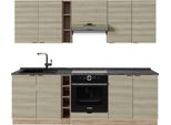 Vicco Cucina Componibile Fame-Line, 235 Cm , Pl Antracite, Pannello In Rovere/Rovere Goldkraft/Quercia Dorata