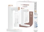 Wessper, Macchina Per Acqua Frizzante, Set Di Bottiglie In Pet Da 1 Litro Per Acqua Frizzante Senza Bpa E Bombola CO2 Da 60 Litri