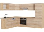 Vicco Cucina Angolare Completa R-Line, 227 X 287 Cm , Pl Rovere, Rovere Sonoma/Goldkraft