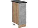 Vicco Armadio Cucina Dispensa Alto R-Line, 30 Cm , Pl Antracite, Calcestruzzo/Quercia Dorata