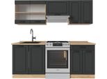 Vicco Cucina Componibile R-Line, 200 Cm , Pl Rovere, Antracite Casa Di Campagna/Rovere Dorato