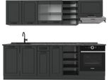 Vicco Cucina Componibile R-Line, 240 Cm , Pl Antracite, Casa Di Campagna Antracite/Antracite