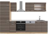 Vicco Cucina Componibile R-Line, 300 Cm , Pl Marmo, Grigio Nobile/Rovere Dorato