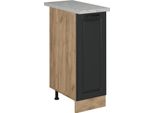 Vicco Armadio Cucina Dispensa Alto R-Line, 30 Cm Pl Marmo, Antracite Casa Di Campagna/Quercia Dorata