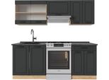 Vicco Cucina Componibile R-Line, 200 Cm , Pl Antracite, Antracite Casa Di Campagna/Rovere Dorato