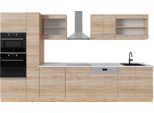 Vicco Cucina Completa R-Line, 350 Cm , Pl Marmo, Rovere Sonoma/Goldkraft