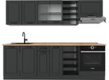 Vicco Cucina Componibile R-Line, 240 Cm , Pl Rovere, Casa Di Campagna Antracite/Antracite