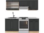 Vicco Cucina Componibile R-Line, 200 Cm , Pl Marmo, Antracite Casa Di Campagna/Rovere Dorato