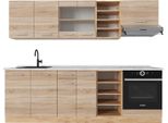 Vicco Cucina Componibile R-Line, 240 Cm , Pl Marmo, Rovere Sonoma/Goldkraft
