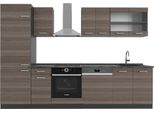 Vicco Cucina Componibile R-Line, 300 Cm , Pl Antracite, Grigio Nobile/Antracite