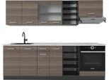 Vicco Cucina Componibile R-Line, 240 Cm , Pl Marmo, Grigio Nobile/Antracite