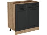 Vicco Mobiletto Base Per Cucina R-Line, 80 Cm Senza Piano Di Lavoro, Antracite Casa Di Campagna/Quercia Dorata