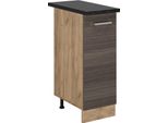 Vicco Armadio Cucina Dispensa Alto R-Line, 30 Cm , Pl Antracite, Grigio Nobile/Quercia Dorata