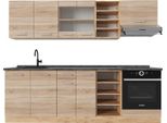 Vicco Cucina Componibile R-Line, 240 Cm , Pl Antracite, Rovere Sonoma/Goldkraft