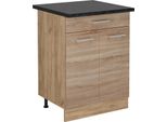 Vicco Mobiletto Base Per Cucina R-Line, 60 Cm Con Cassetto, Pl Antracite, Sonoma/Quercia Dorata